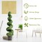 Green Artificial Boxwood Spiral Tree 4ft Indoor Outdoor Decor PVC Wood Trunk